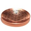 Plato de cobre para ofrendas y sahumado · Flor de la Vida