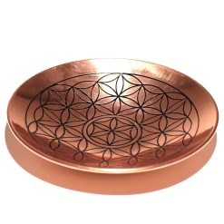 Plato de cobre para ofrendas y sahumado · Flor de la Vida