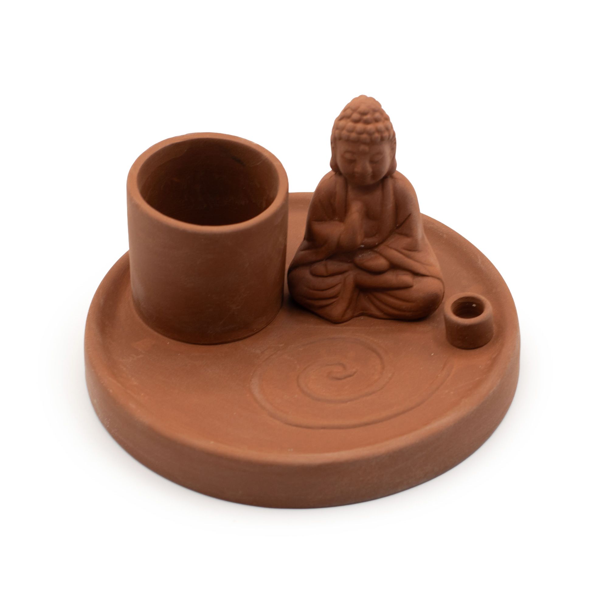 Plato de Incienso Buda Multiuso · Terracota Natural - Imagen 9