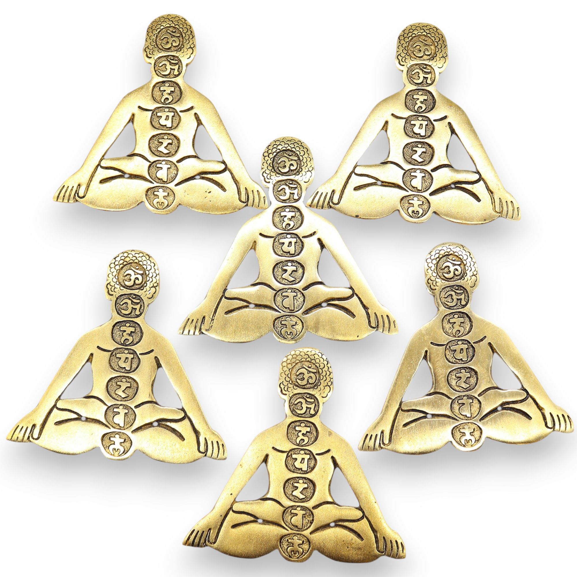 Portainciensos de los 7 Chakras en Aluminio Dorado - Imagen 2