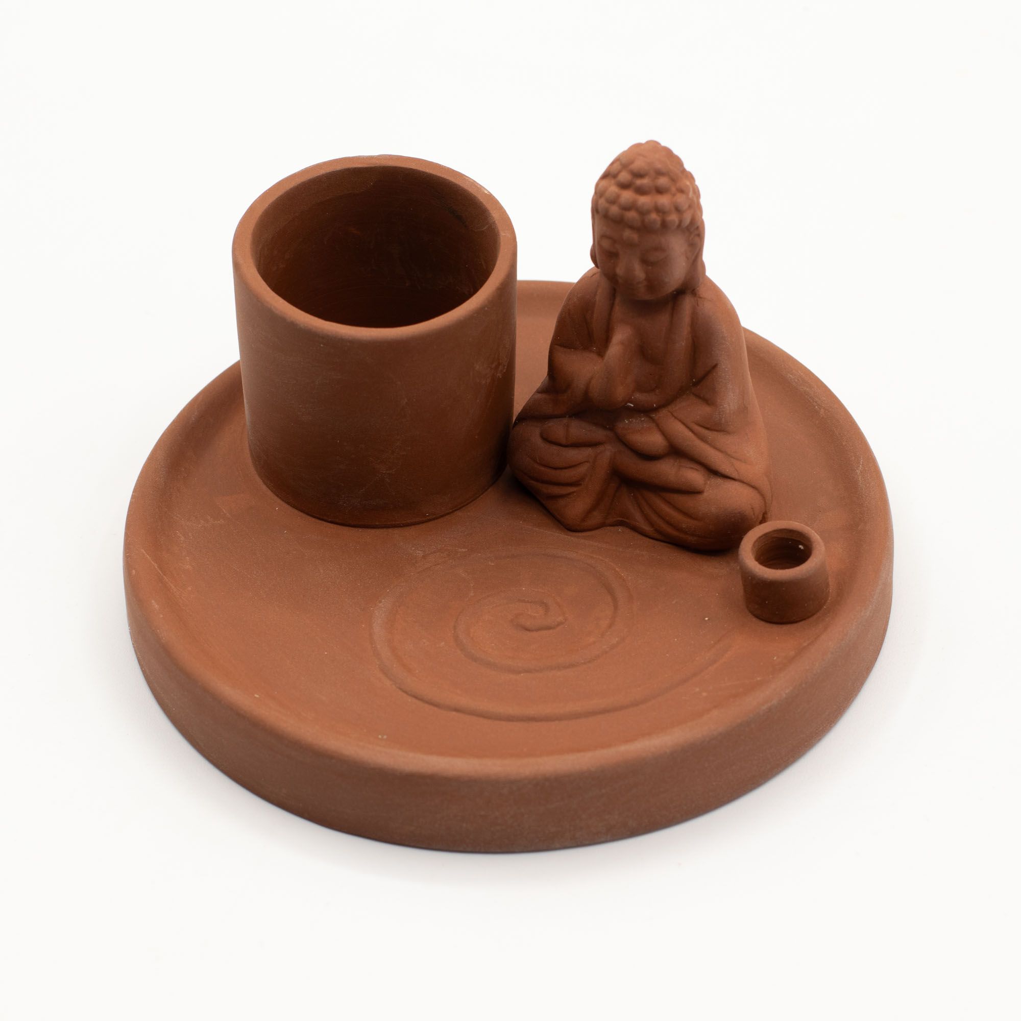 Plato de Incienso Buda Multiuso · Terracota Natural - Imagen 3