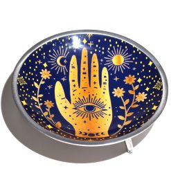 Plato de ofrendas esmaltado con tres patas - Hamsa azul medianoche - Imagen 2
