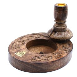 Alternative view of Quemador de reflujo Buda dorado de madera de mango · Pequeño