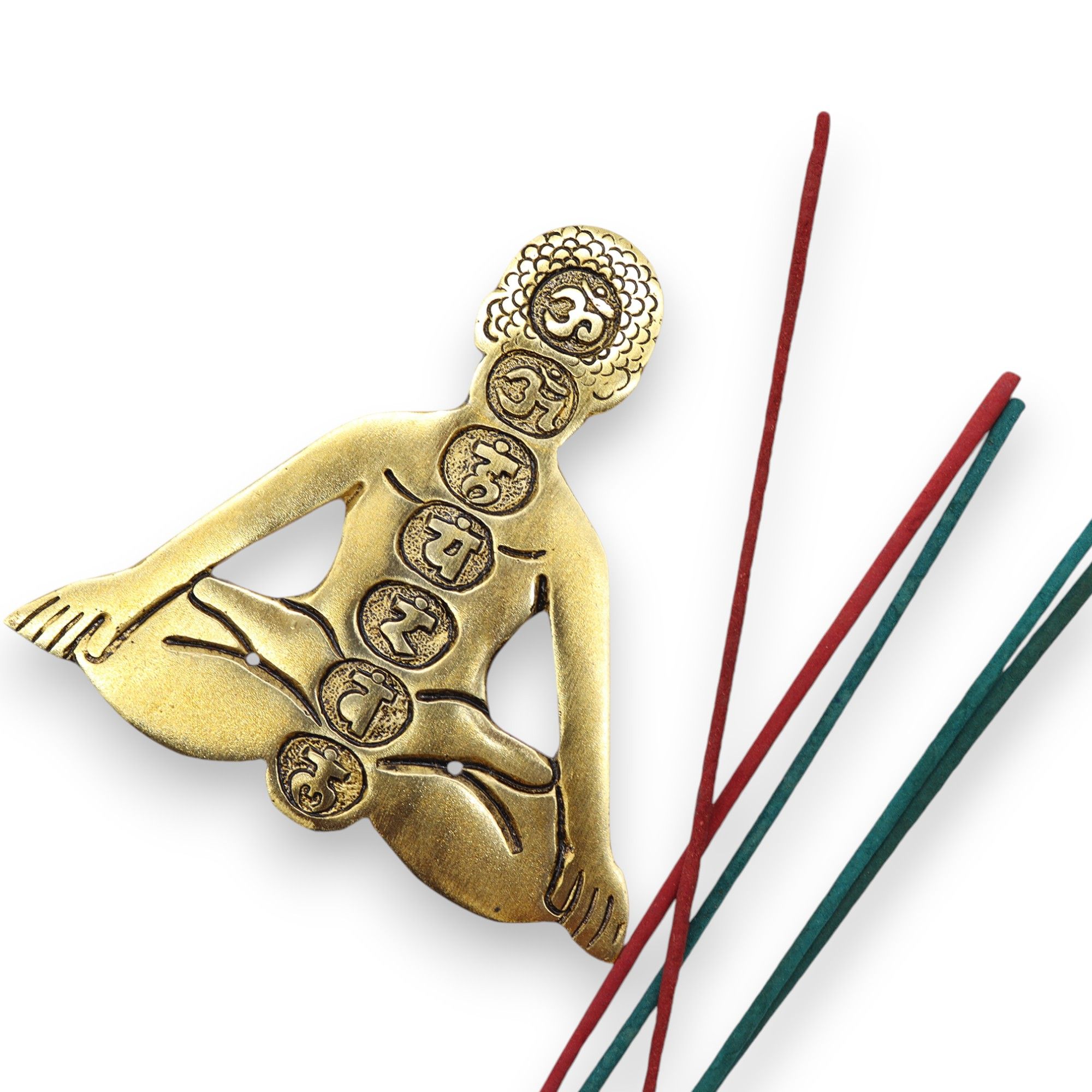 Portainciensos de los 7 Chakras en Aluminio Dorado - Imagen 5