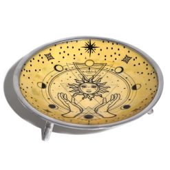 Plato de ofrendas Manos y Sol · Esmaltado · 3 patas