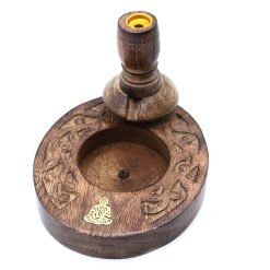 Quemador de reflujo Buda dorado de madera de mango · Pequeño - Imagen 3