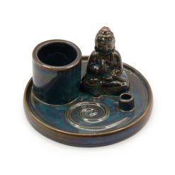 Plato de Incienso Buda Multiuso · Cerámica Azul