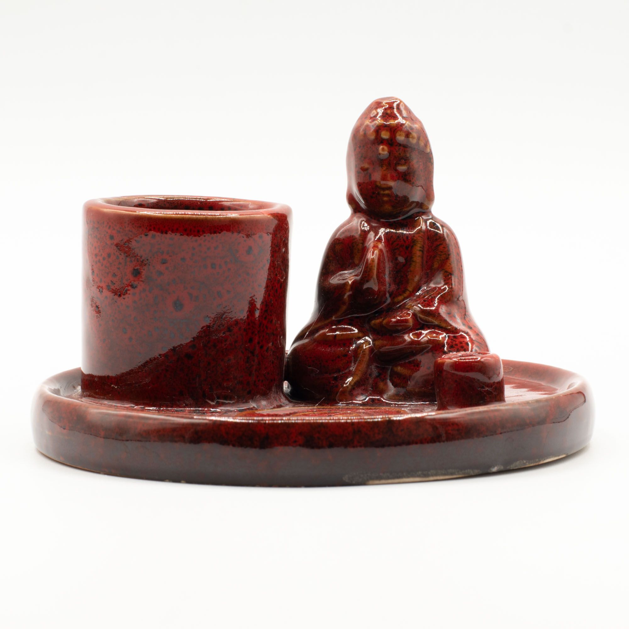 Plato de Incienso Buda Multiuso · Rojo Suave