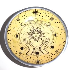 Alternative view of Plato de ofrendas Manos y Sol · Esmaltado · 3 patas