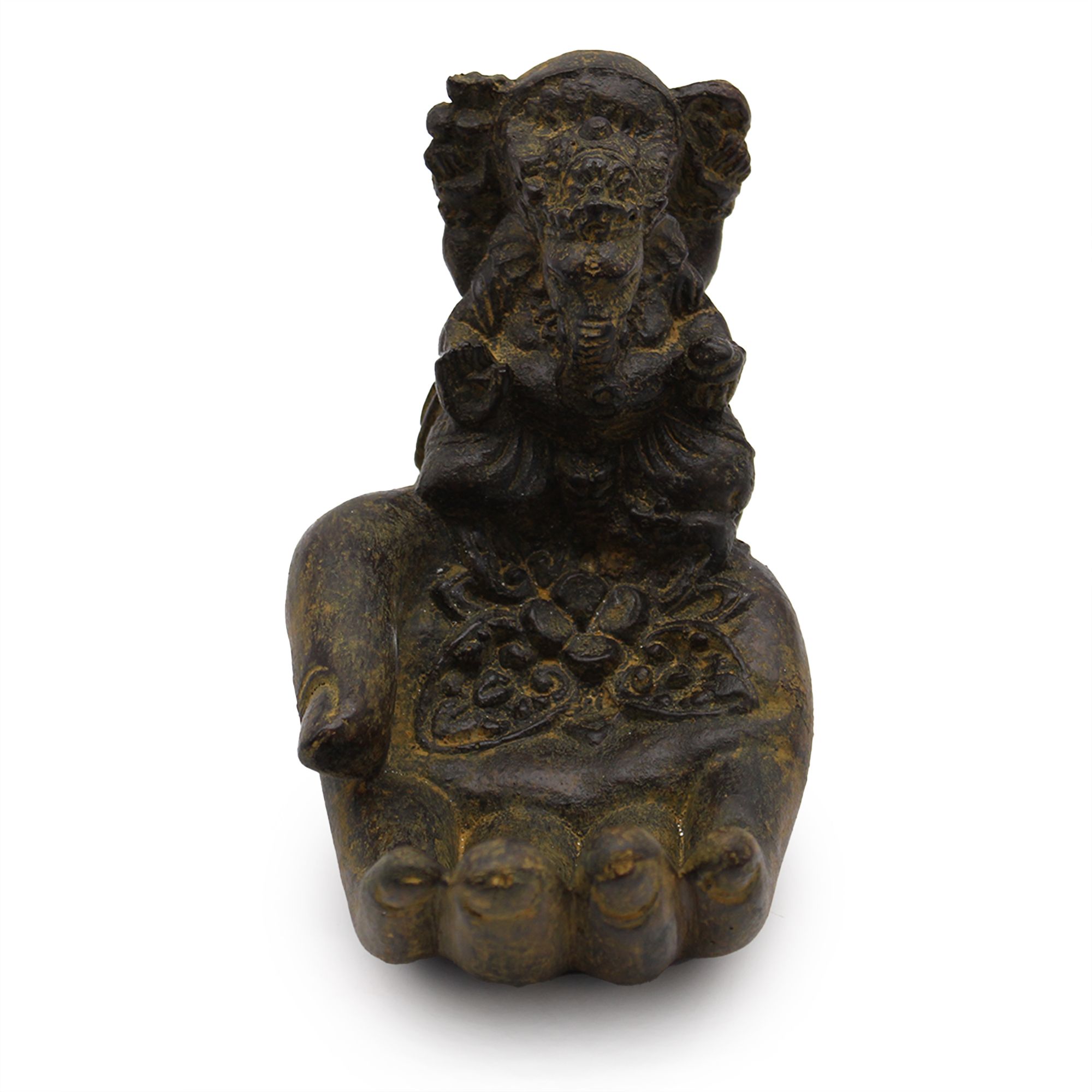 Quemador de incienso Ganesh y Mano de acabado antiguo