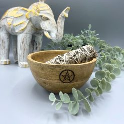 Cuenco de madera para sahumados y ofrendas · Estrella de cinco puntas · Grande