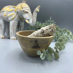 Cuenco de madera para sahumados y ofrendas · Buda