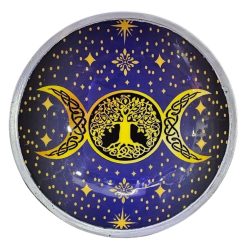 Plato de ofrendas Triple Luna morada · 3 patas