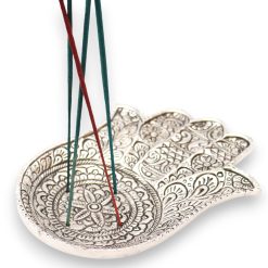 Portainciensos Hamsa Grande de Metal Pulido - Imagen 4
