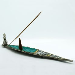Portainciensos Tibetano Hoja Larga con Buda y Mosaico - Imagen 5