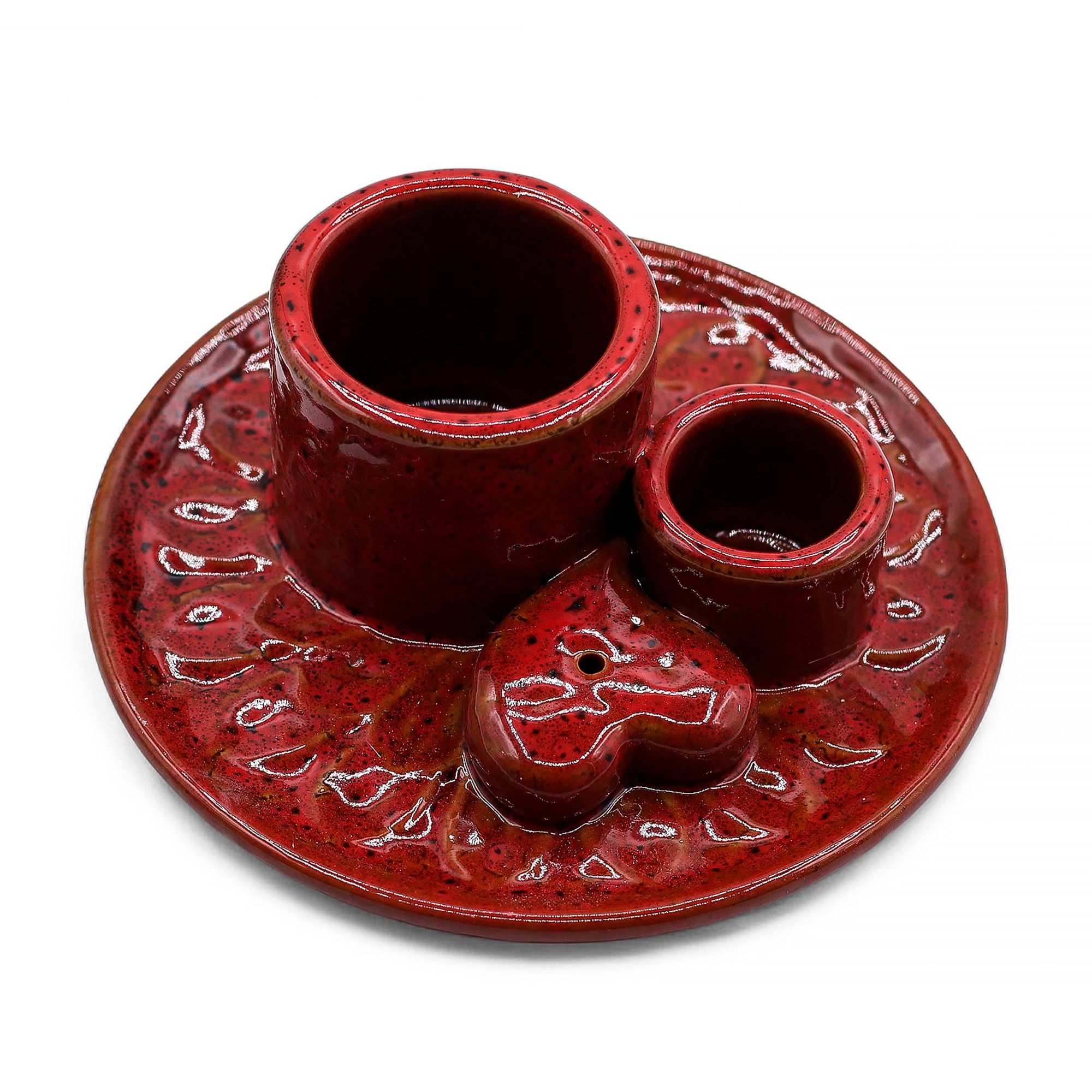 Soporte de cerámica para Palo Santo y Atados · Mandala Rojo - Imagen 5