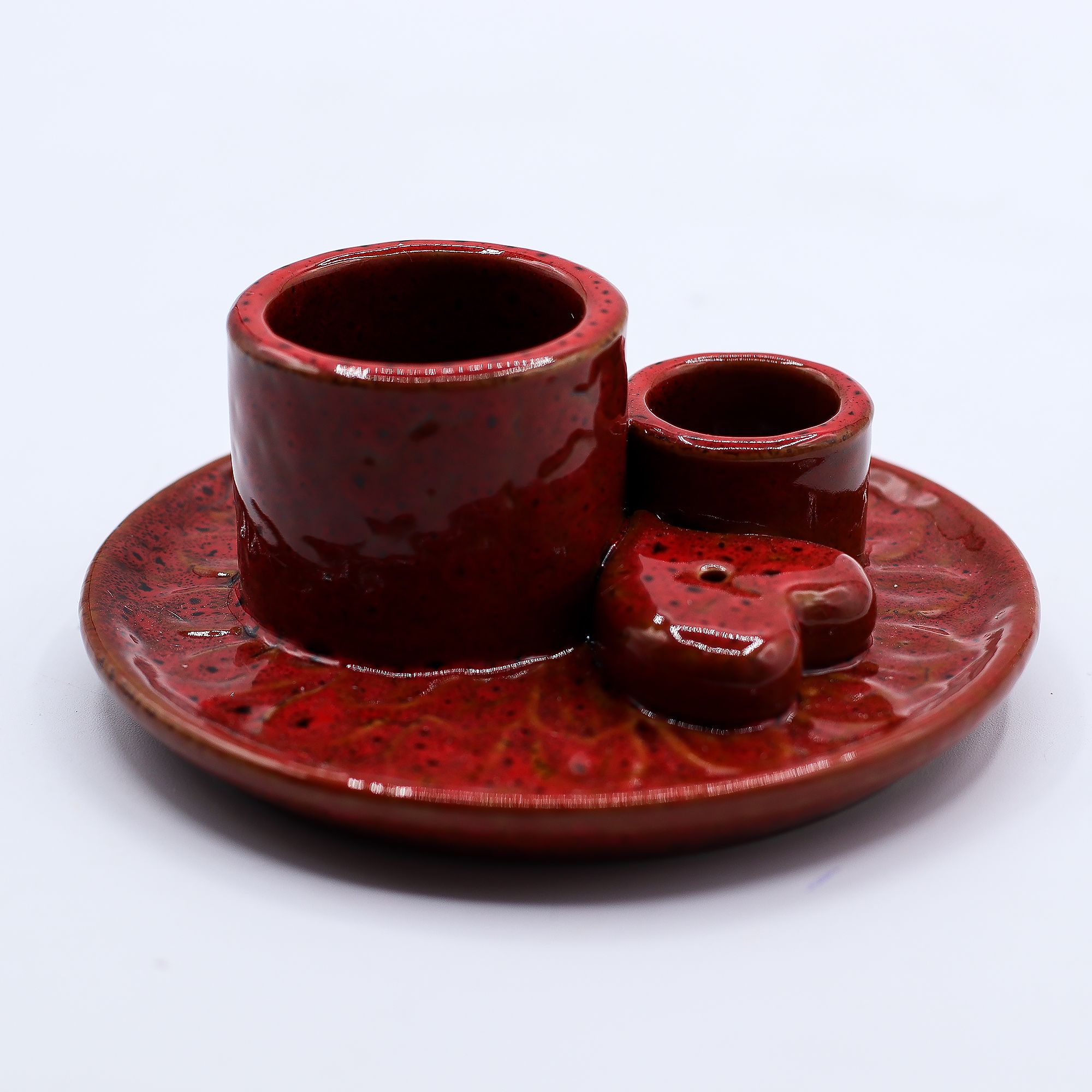 Soporte de cerámica para Palo Santo y Atados · Mandala Rojo - Imagen 7