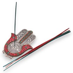 Portainciensos Hamsa Rojo y Verde - Imagen 3