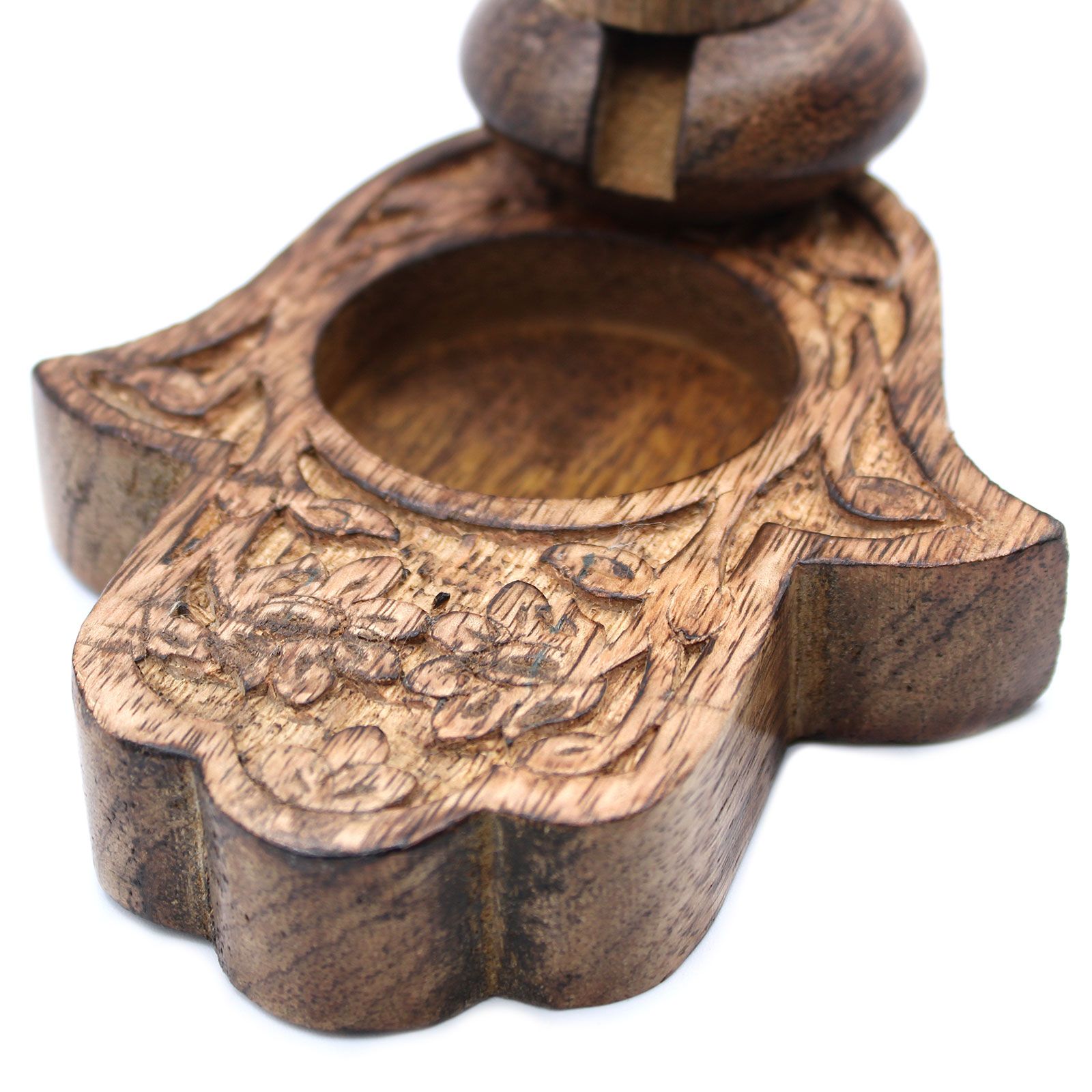 Quemador de reflujo Hamsa de madera de mango · Pequeño - Imagen 7