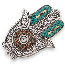 Portainciensos Hamsa Verde de Aluminio - Imagen 3