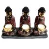 Portavelas Buda Antiguo · Tres Figuras