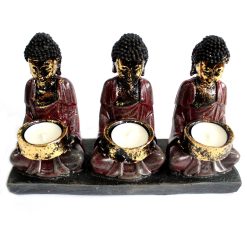 Portavelas Buda Antiguo · Tres Figuras
