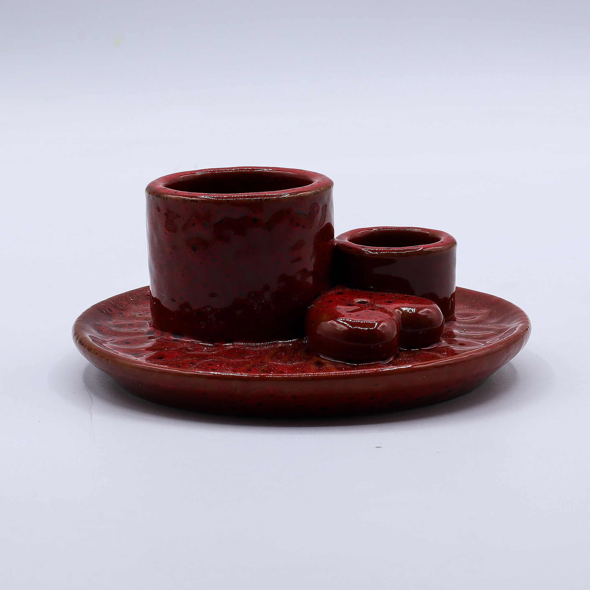 Soporte de cerámica para Palo Santo y Atados · Mandala Rojo - Imagen 11