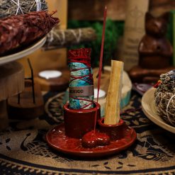 Soporte de cerámica para Palo Santo y Atados · Mandala Rojo
