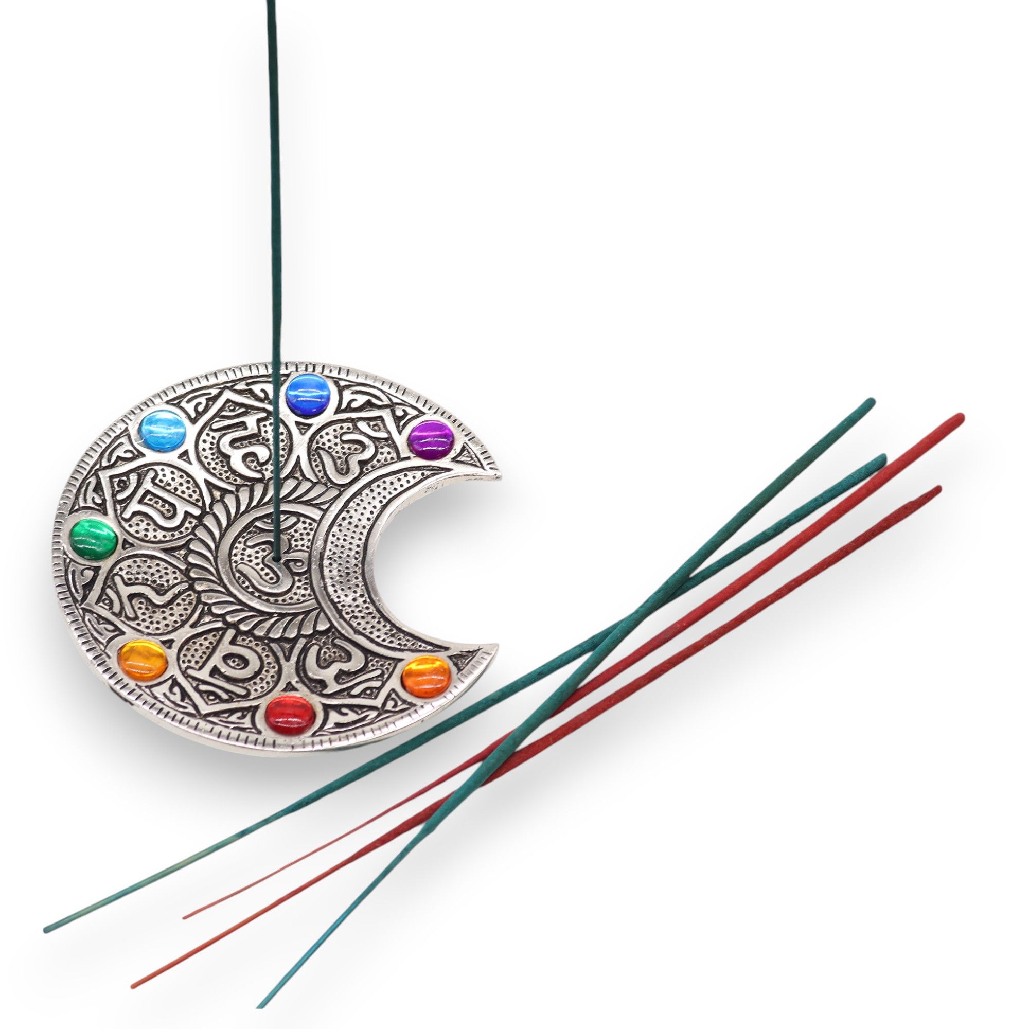 Portainciensos Luna Creciente de los 7 Chakras
