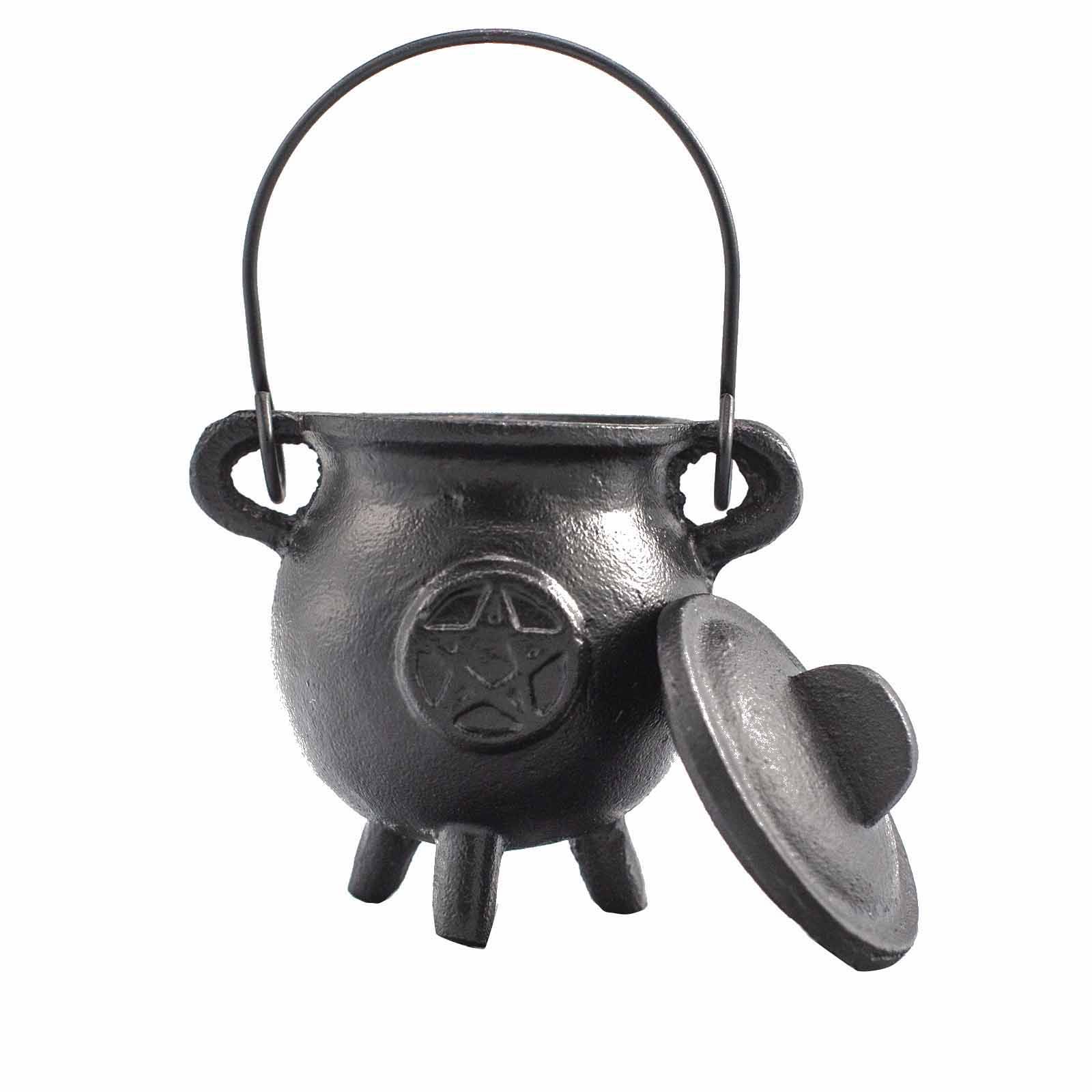 Caldero ritual de hierro fundido con pentagrama – 6,5 × 13 cm - Imagen 3