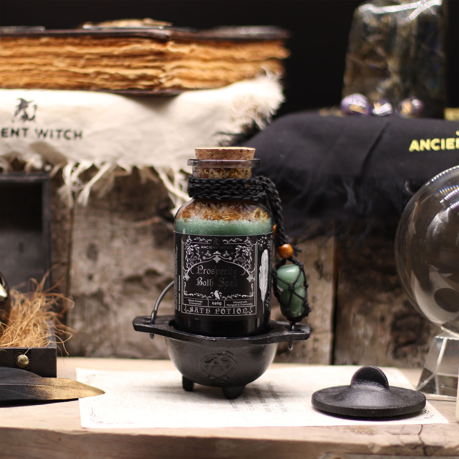 Poción de baño Ancient Witch «Prosperidad» con amuleto de aventurina - Imagen 4