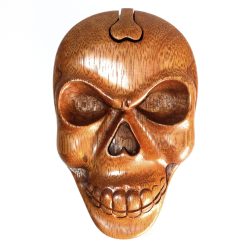 Caja mágica de Bali con calavera – Rompecabezas de madera con compartimento secreto