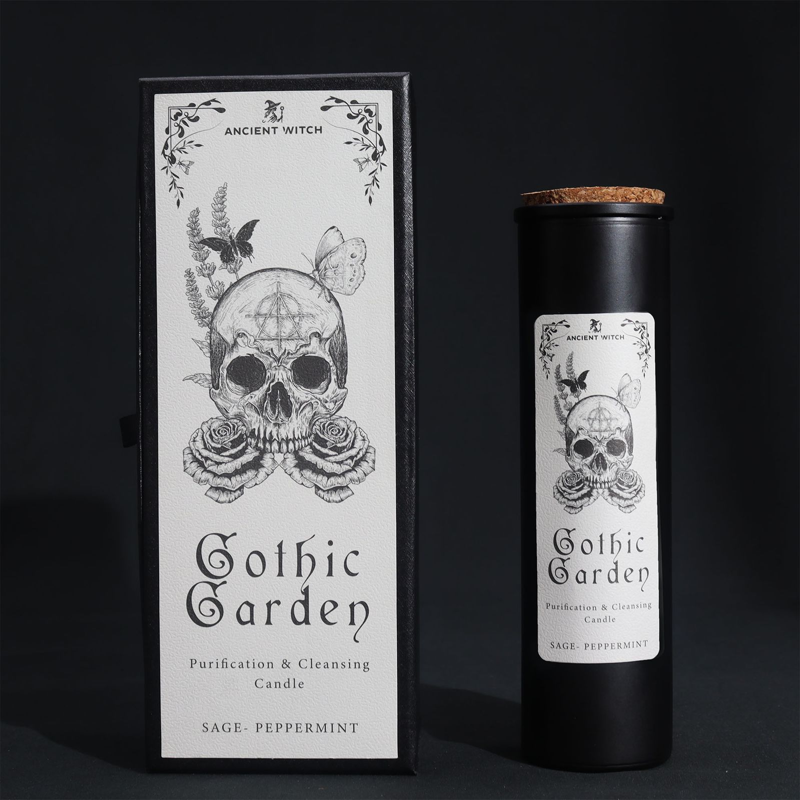 Vela ritual Ancient Witch «Jardín Gótico» – Salvia, menta y purificación energética