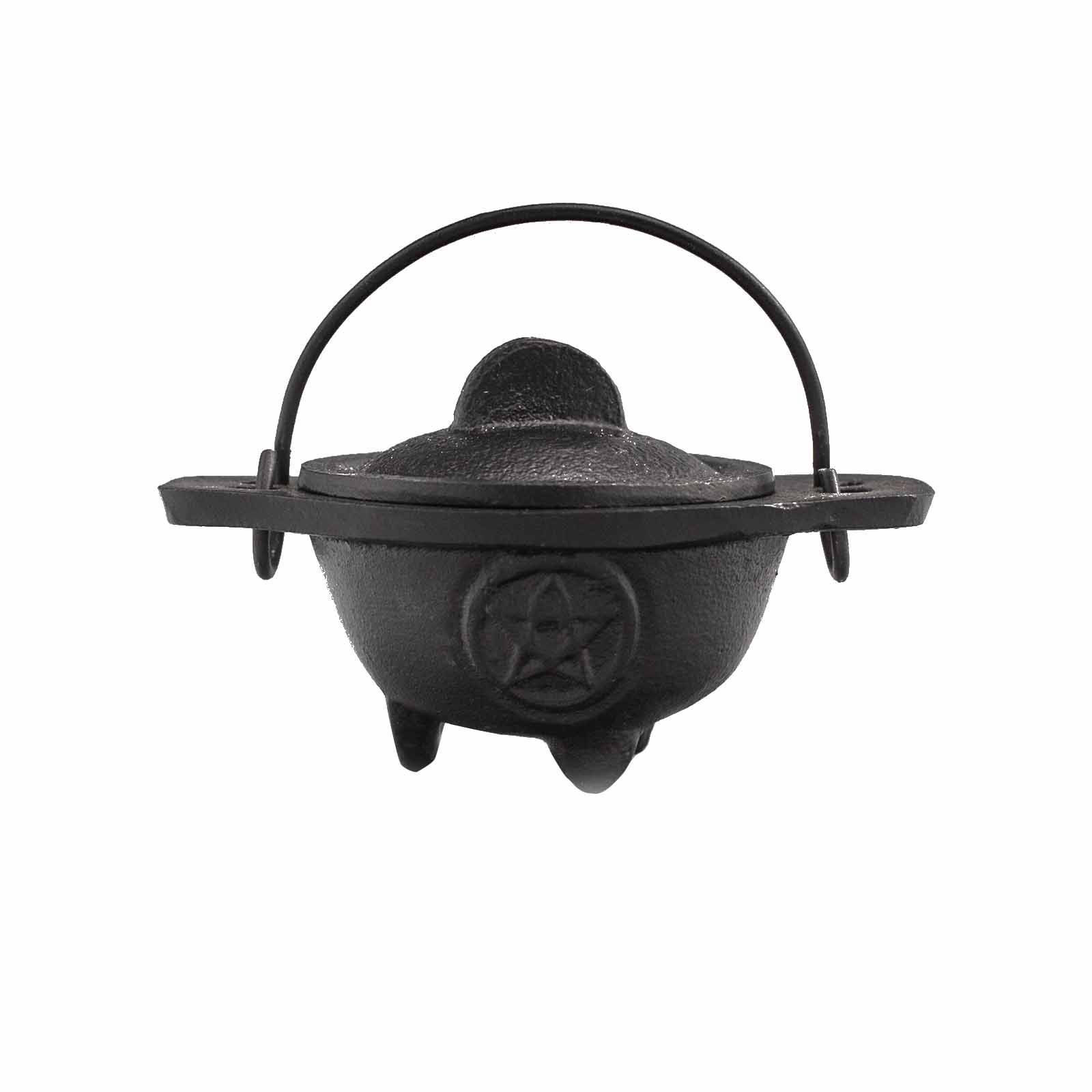 Caldero ritual de hierro fundido con pentagrama – 5 × 9 cm