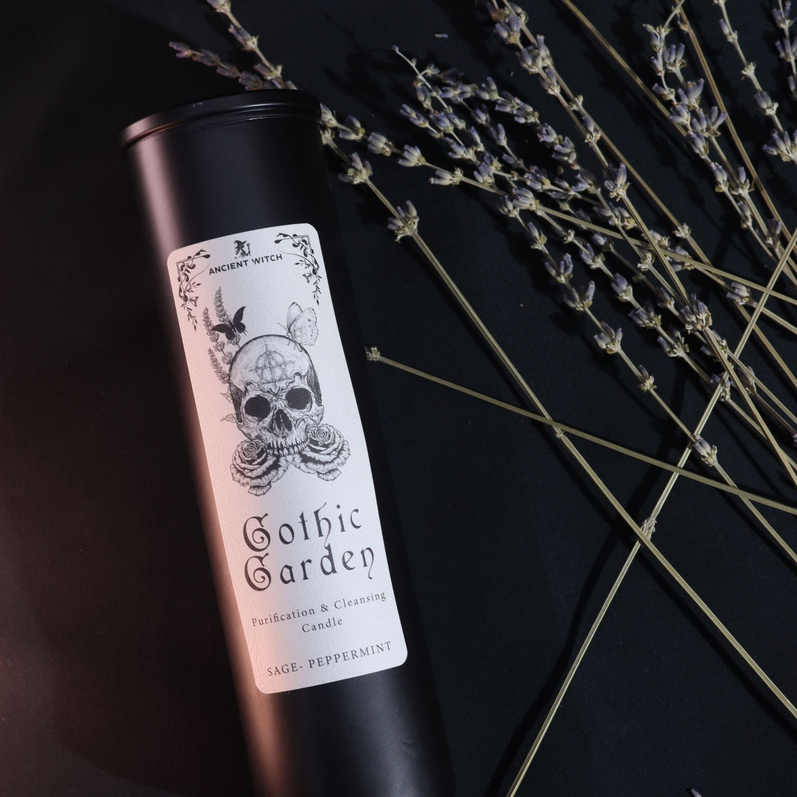Vela ritual Ancient Witch «Jardín Gótico» – Salvia, menta y purificación energética - Imagen 3